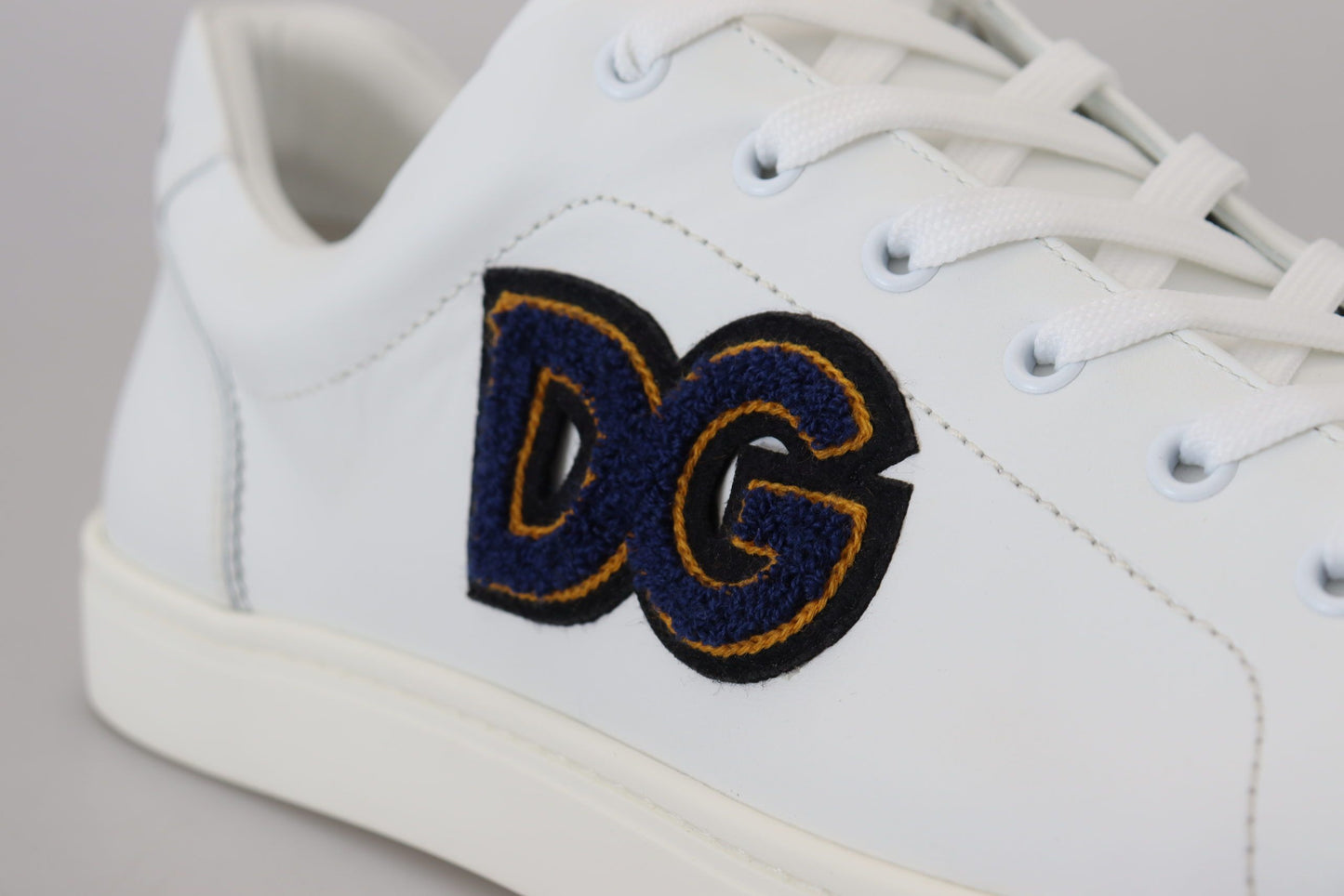 Dolce & Gabbana Elegant White Leather Men's Sneakers