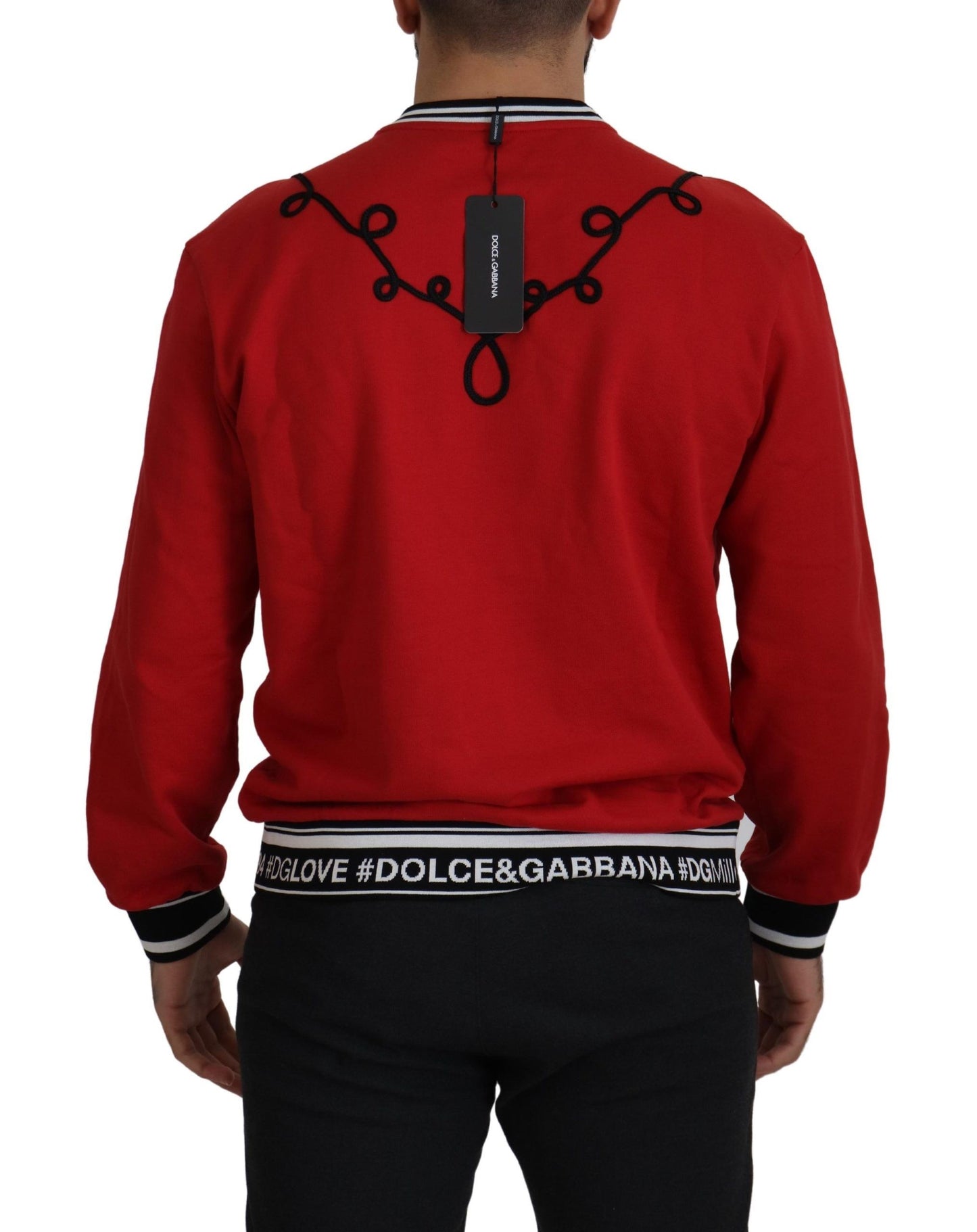 Dolce & Gabbana Dazzling Sequined Red Pullover Sweater