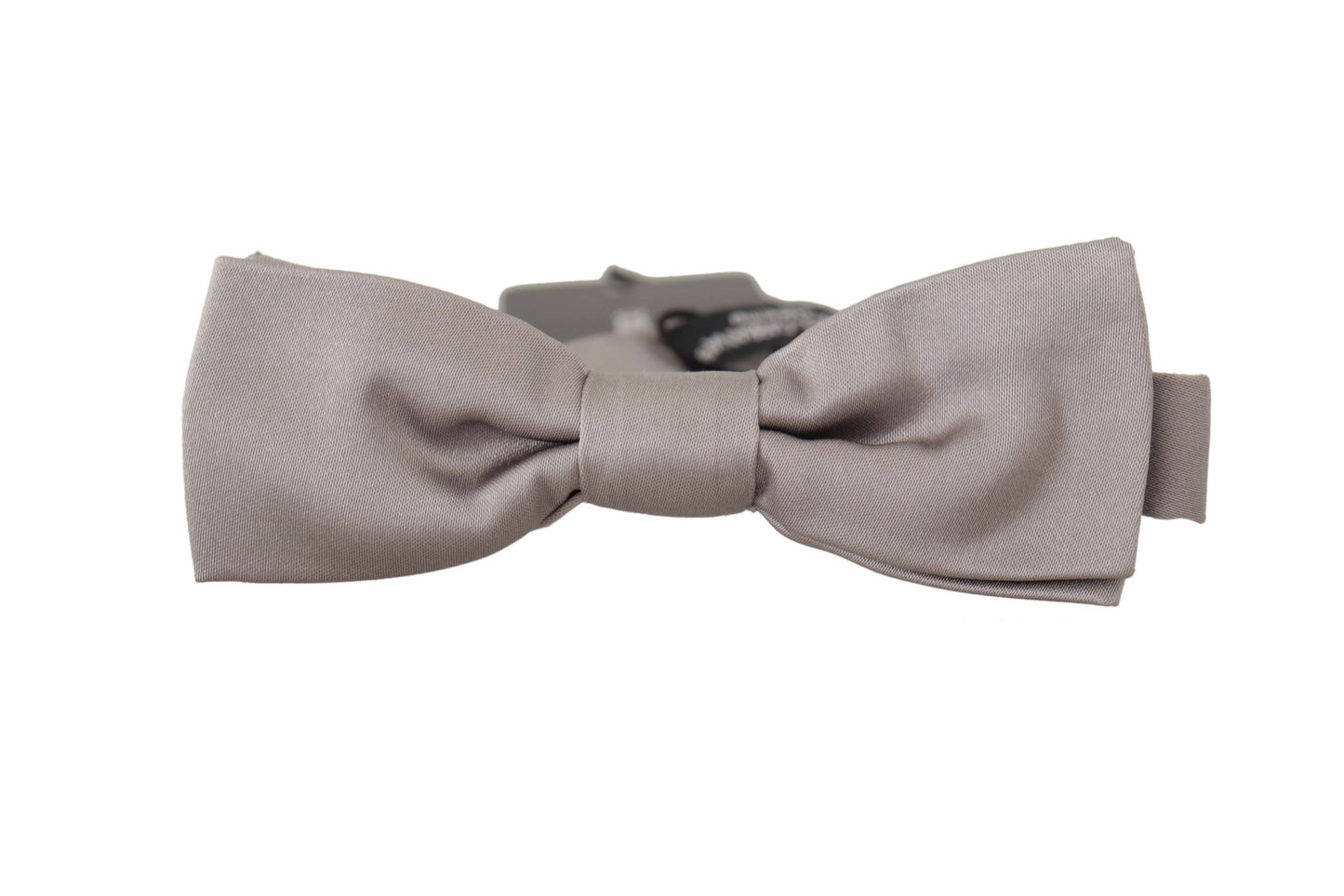 Dolce & Gabbana Elegant Silver Silk Bow Tie for Sophisticated Evening