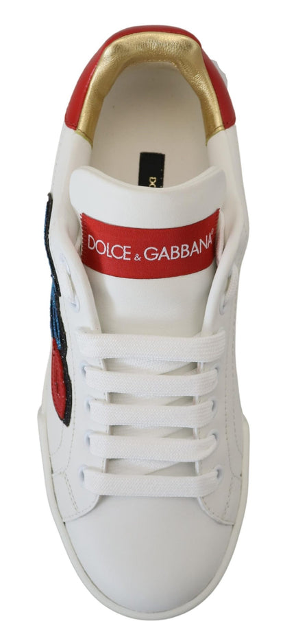 Dolce & Gabbana White Portofino Logo Classic Sneakers Shoes