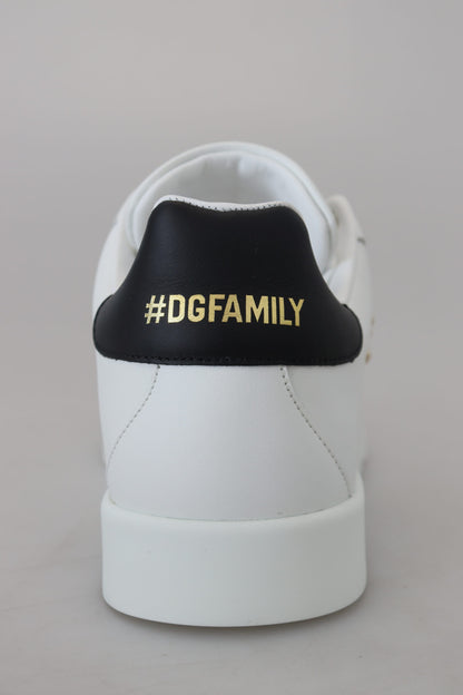 Dolce & Gabbana White Logo Patch Embellished Sneakers Shoes