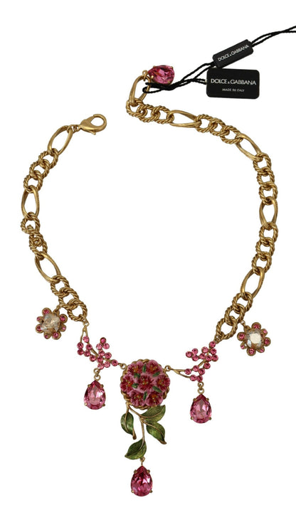 Dolce & Gabbana Elegant Floral Roses Gold-Plated Necklace