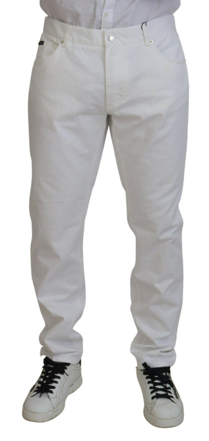 Dolce & Gabbana Elegant White Cotton Denim Jeans