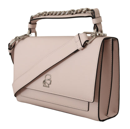 Karl Lagerfeld Mauve Elegance Leather Shoulder Bag