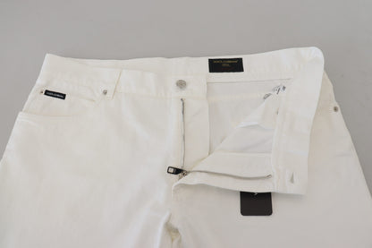 Dolce & Gabbana Elegant White Cotton Denim Jeans