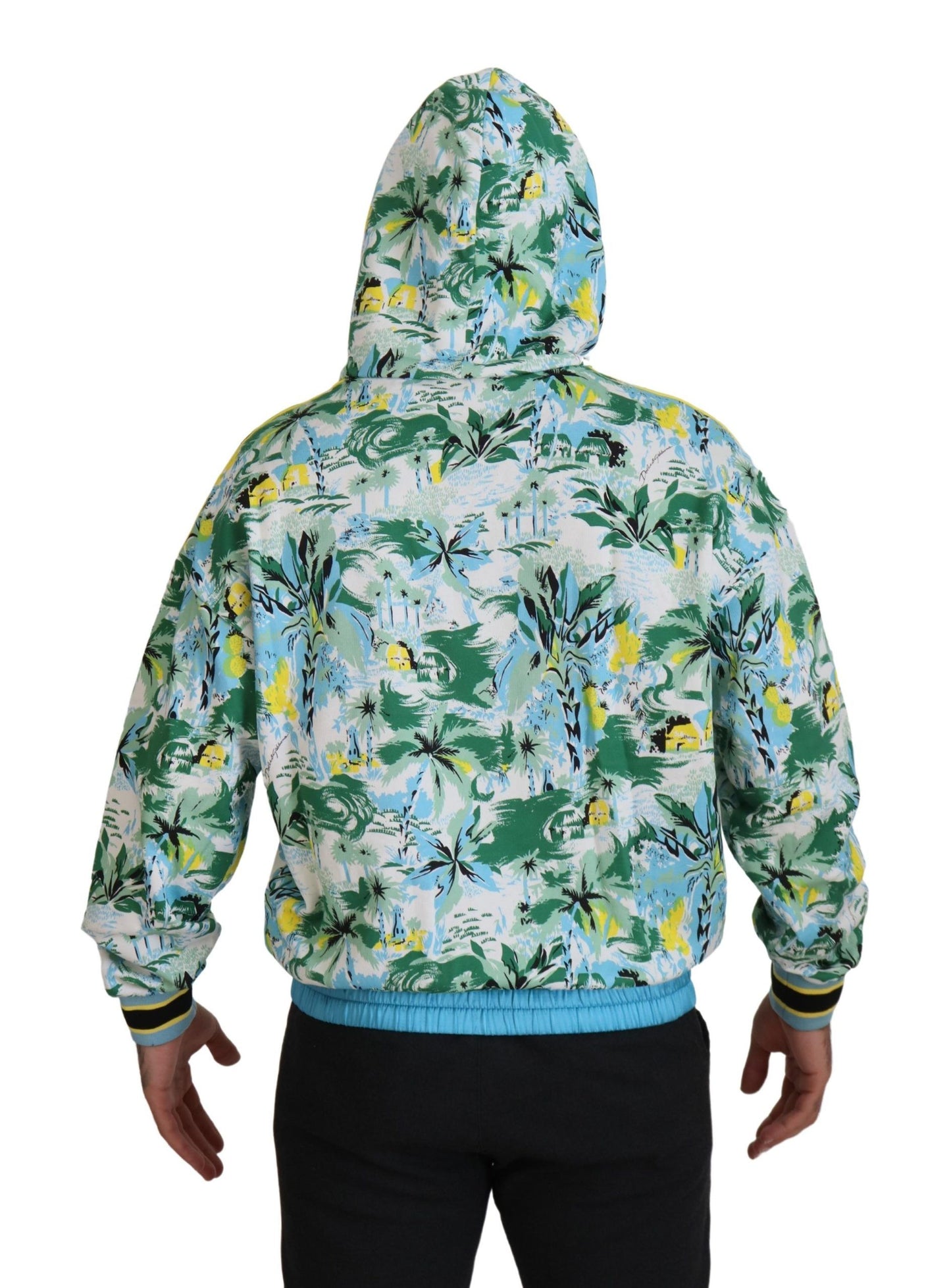 Dolce & Gabbana Multicolor Cotton Silk Hooded Sweatshirt