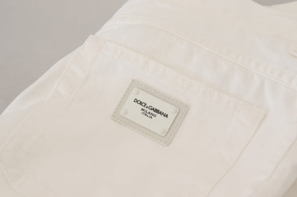 Dolce & Gabbana Elegant White Cotton Denim Jeans