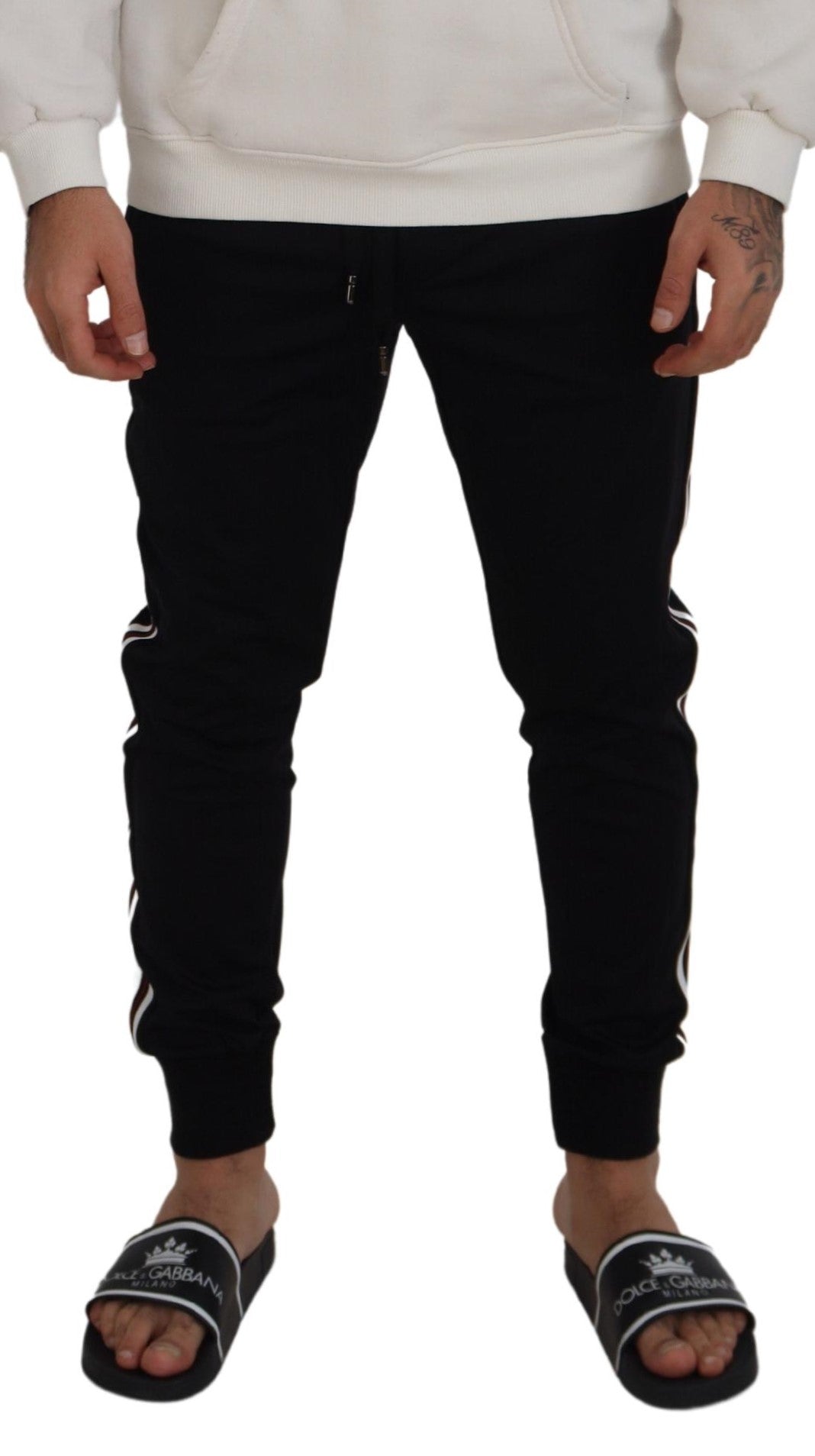 Dolce & Gabbana Black DG Print Mens Jogger Pants