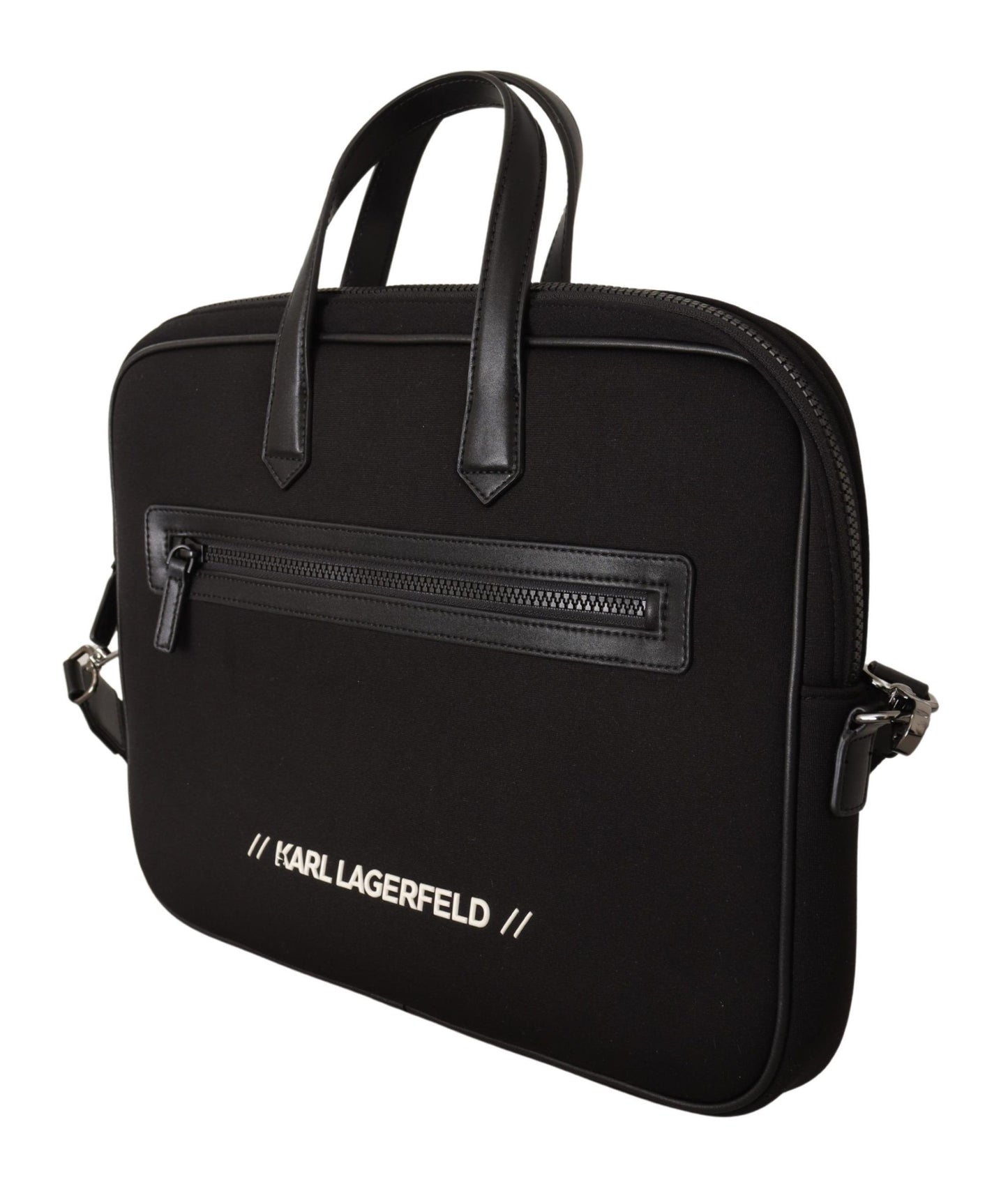 Karl Lagerfeld Sleek Nylon Laptop Crossbody Bag For Sophisticated Style