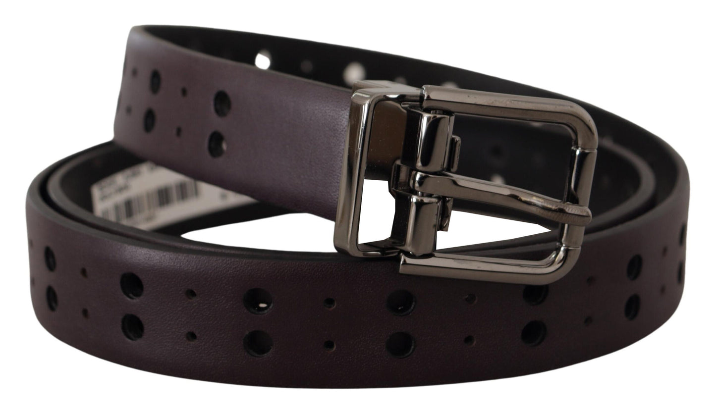 Dolce & Gabbana Burgundy Elegance Leather Belt