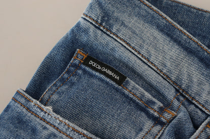 Dolce & Gabbana Blue Washed Skinny Cotton Denim Jeans