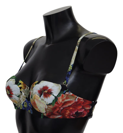 Dolce & Gabbana Floral Elegance Elastic Bikini Top