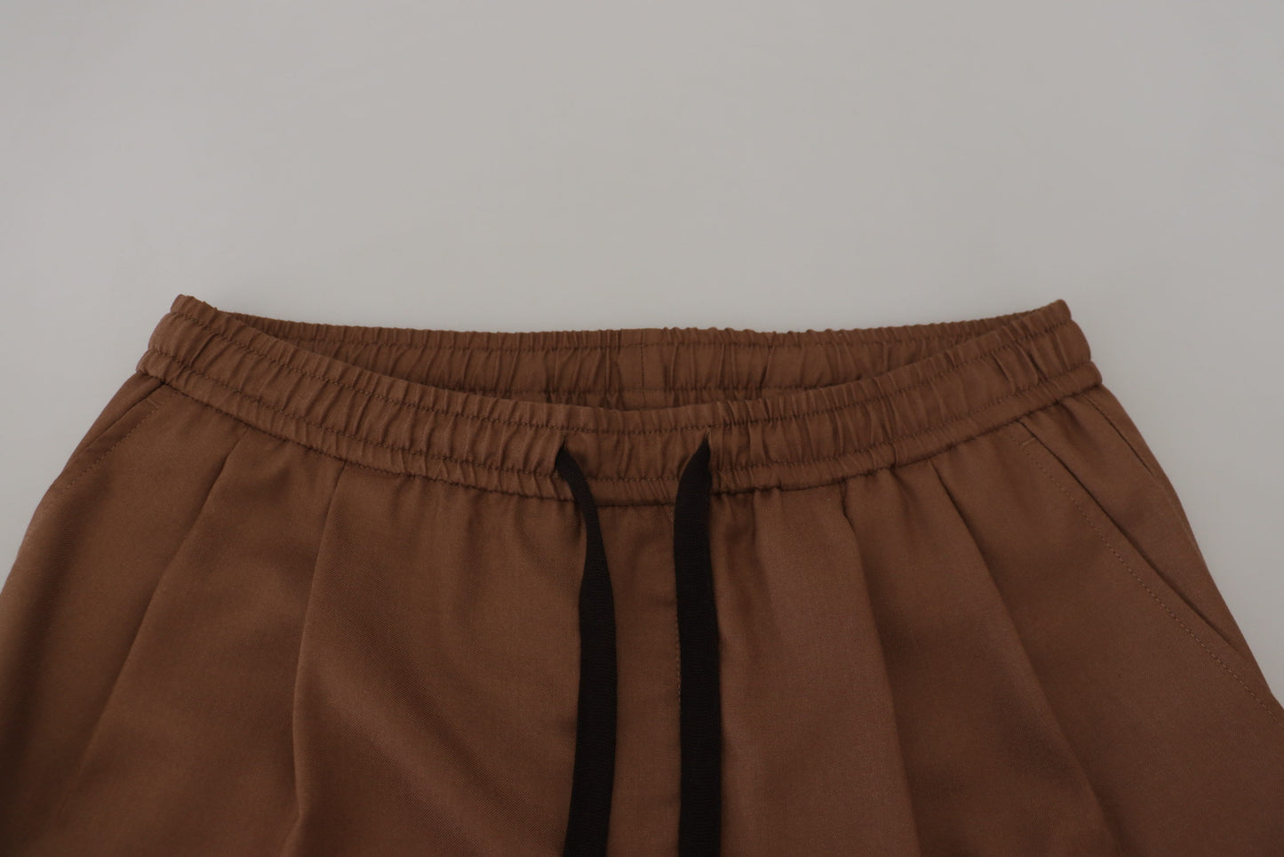 Dolce & Gabbana Brown Cashmere Men Drawstring Jogger Pants