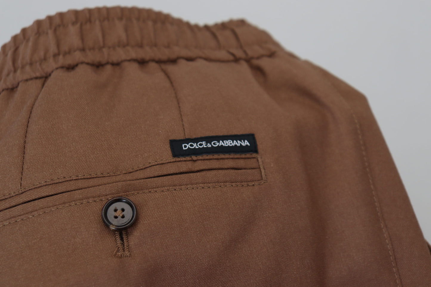 Dolce & Gabbana Brown Cashmere Men Drawstring Jogger Pants