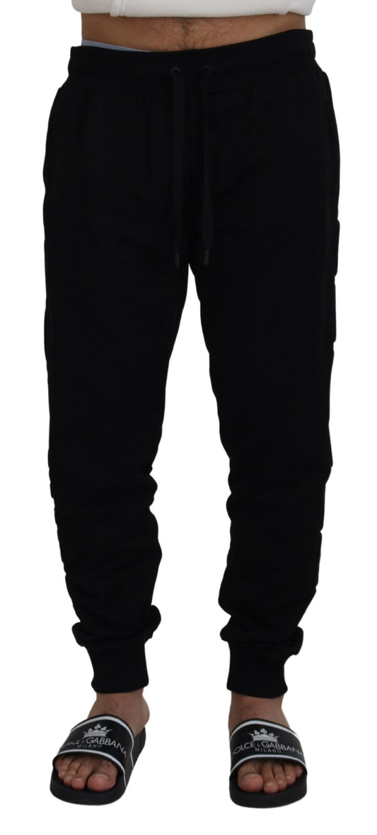 Dolce & Gabbana Black Cotton Men Jogger Pants