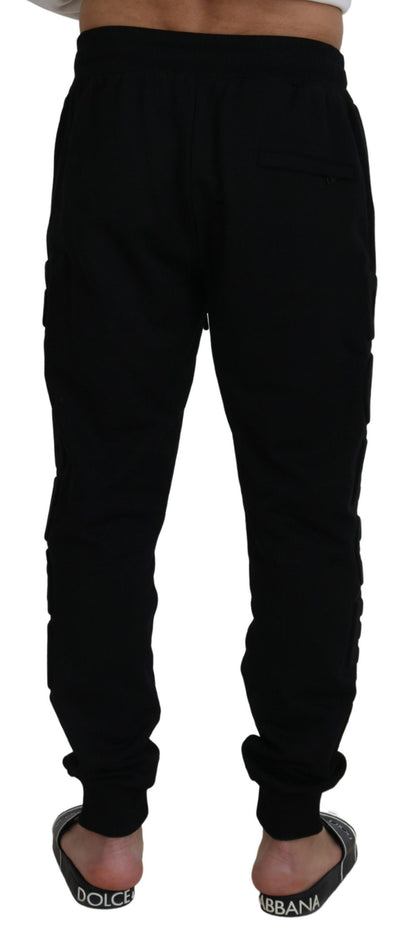 Dolce & Gabbana Black Cotton Men Jogger Pants