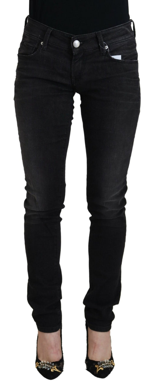 Acht Chic Black Low Waist Straight Leg Jeans