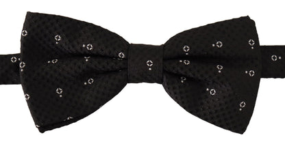 Dolce & Gabbana Elegant Black Polka Dot Silk Bow Tie