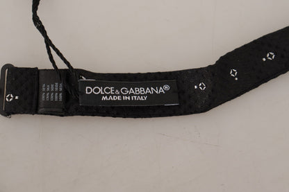 Dolce & Gabbana Elegant Black Polka Dot Silk Bow Tie