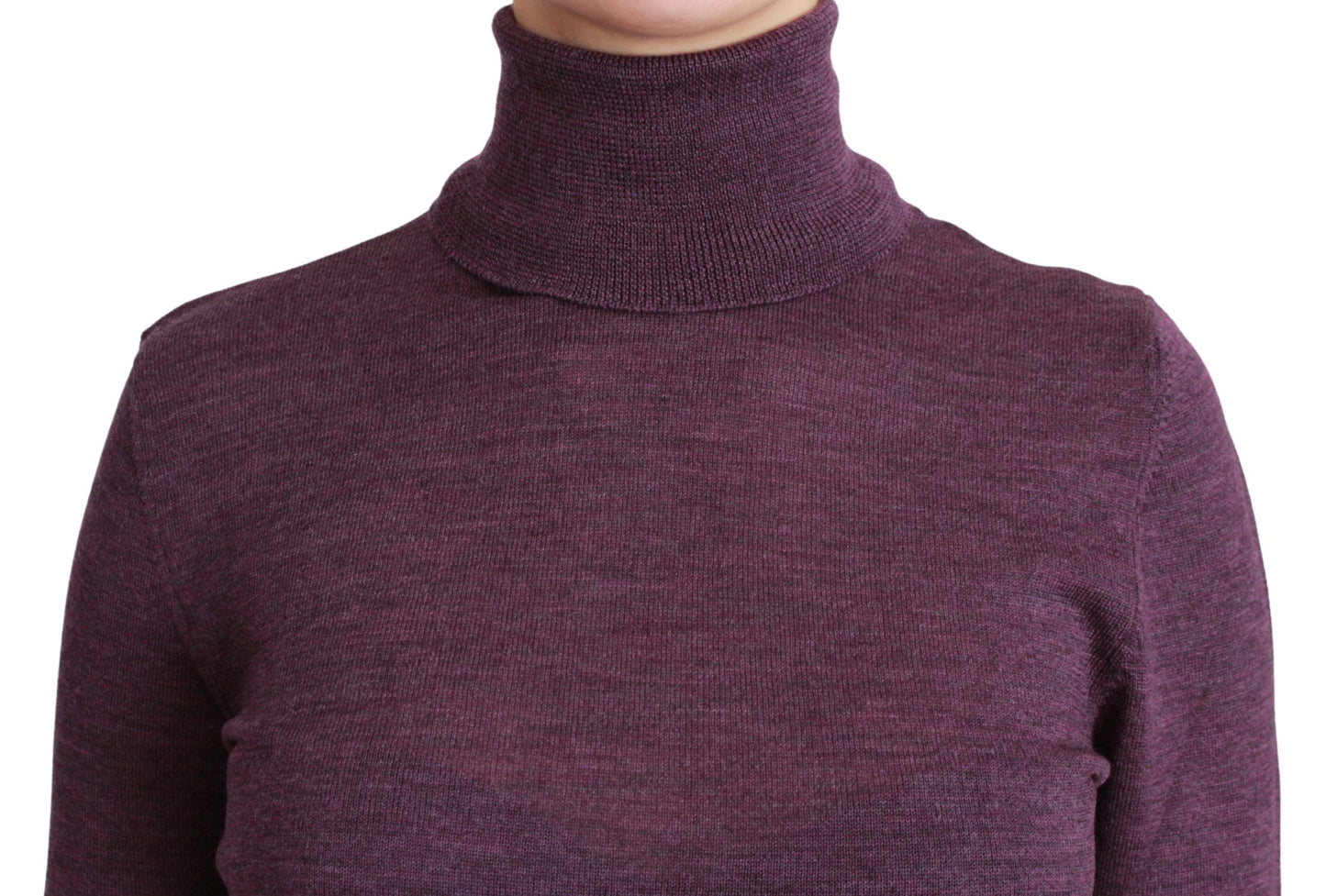 BYBLOS Elegant Turtleneck Wool Sweater in Purple