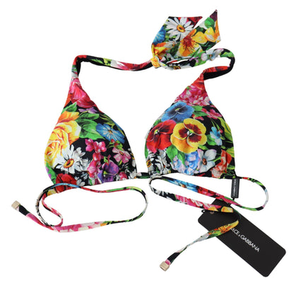 Dolce & Gabbana Vibrant Floral Print Bikini Top