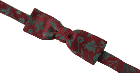 Dolce & Gabbana Elegant Maroon Patterned Bow Tie