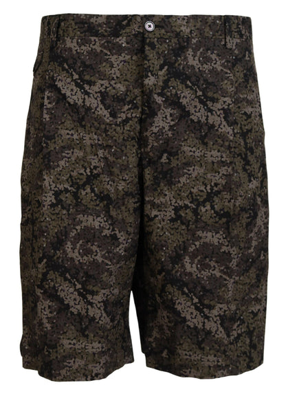 Dolce & Gabbana Elegant Military Print Cotton Shorts