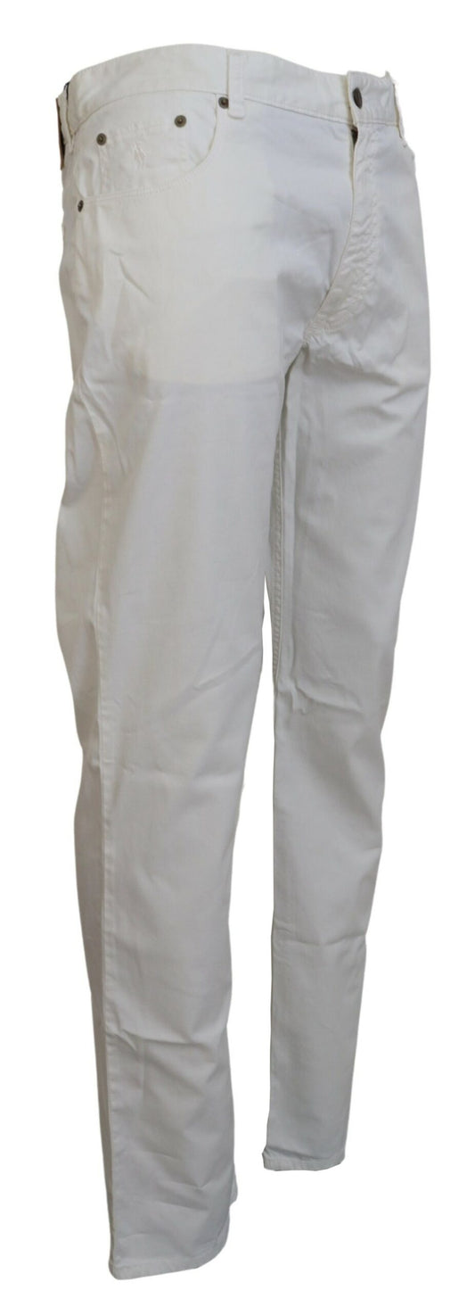 Ralph Lauren Elegant Ivory Straight-Fit Denim Jeans