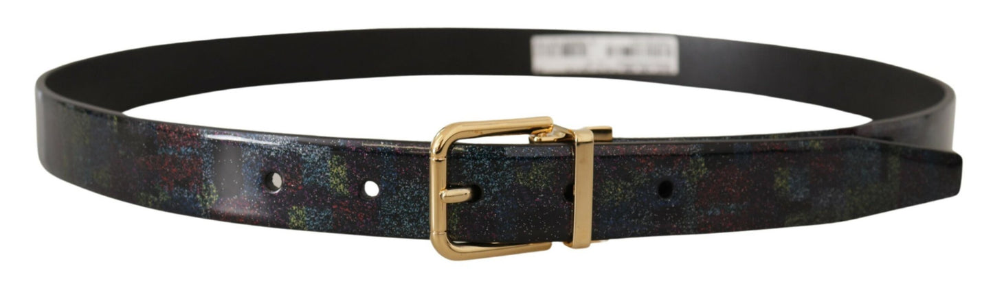 Dolce & Gabbana Elegant Black Vernice Leather Belt