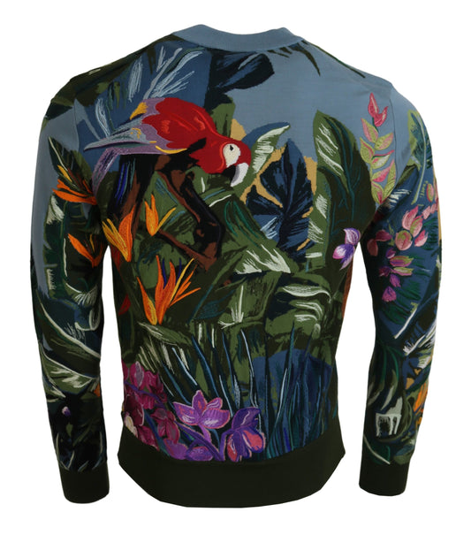 Dolce & Gabbana Jungle Embroidered Wool-Silk Sweater