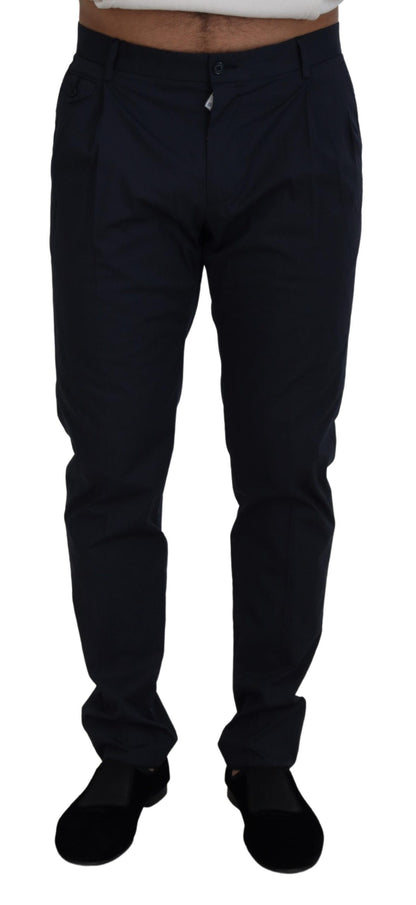 Dolce & Gabbana Blue Cotton Chino Formal Pants