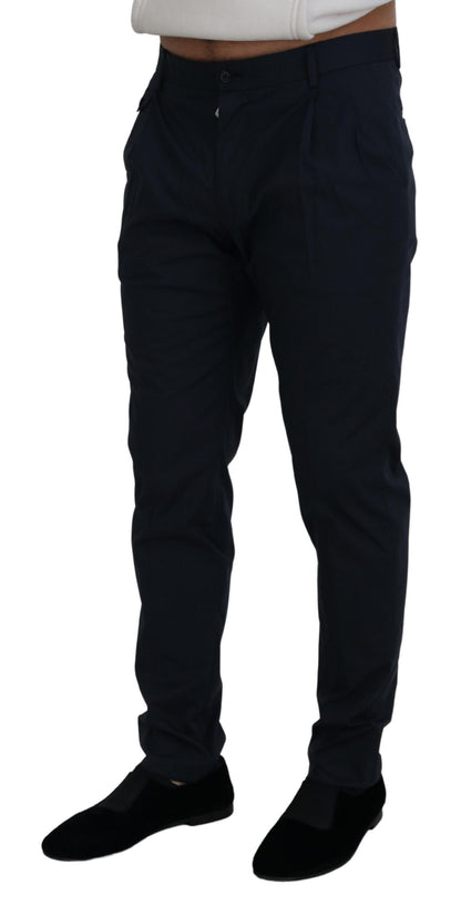 Dolce & Gabbana Blue Cotton Chino Formal Pants