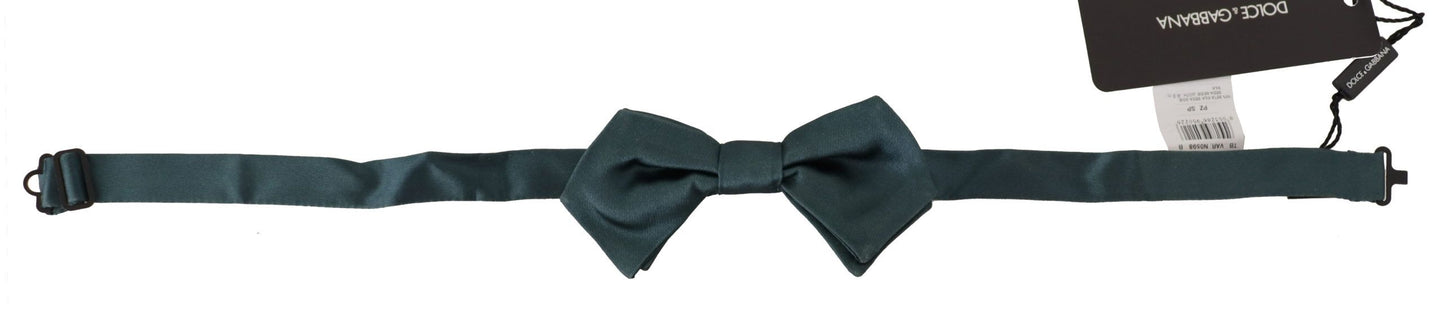 Dolce & Gabbana Elegant Green Silk Bow Tie