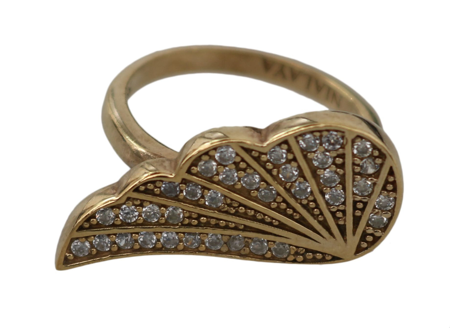 Nialaya Elegant Gold-Crystal Embellished Ring