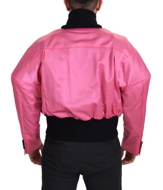 Dolce & Gabbana Elegant Pink Nylon Bomber Jacket