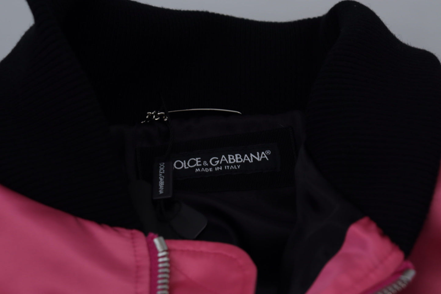 Dolce & Gabbana Elegant Pink Nylon Bomber Jacket