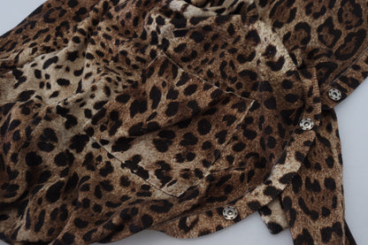 Dolce & Gabbana Elegant Leopard Wool Cardigan Sweater