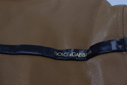 Dolce & Gabbana Elegant Dark Camel Zip Blouson Jacket