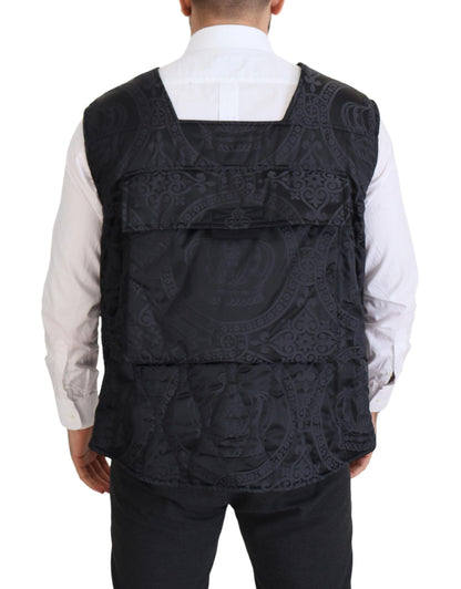 Dolce & Gabbana Elegant Sleeveless Vest Jacket in Black