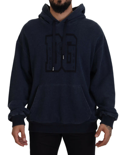 Dolce & Gabbana Elegant Dark Blue Cotton Pullover Sweater