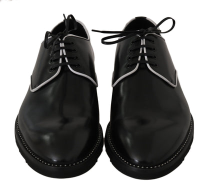 Dolce & Gabbana Black Leather Derby Dress Formal Men's Shoes