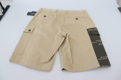 Dolce & Gabbana Beige Cotton Cargo Bermuda Shorts