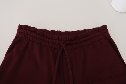 Dolce & Gabbana Maroon Bermuda Cargo Men Shorts