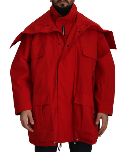 Dolce & Gabbana Sleek Red Lightweight Windbreaker Jacket