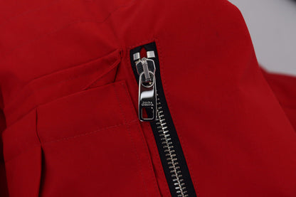 Dolce & Gabbana Sleek Red Lightweight Windbreaker Jacket