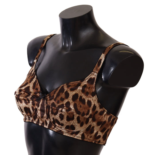 Dolce & Gabbana Brown Leopard Women Bra Underwear