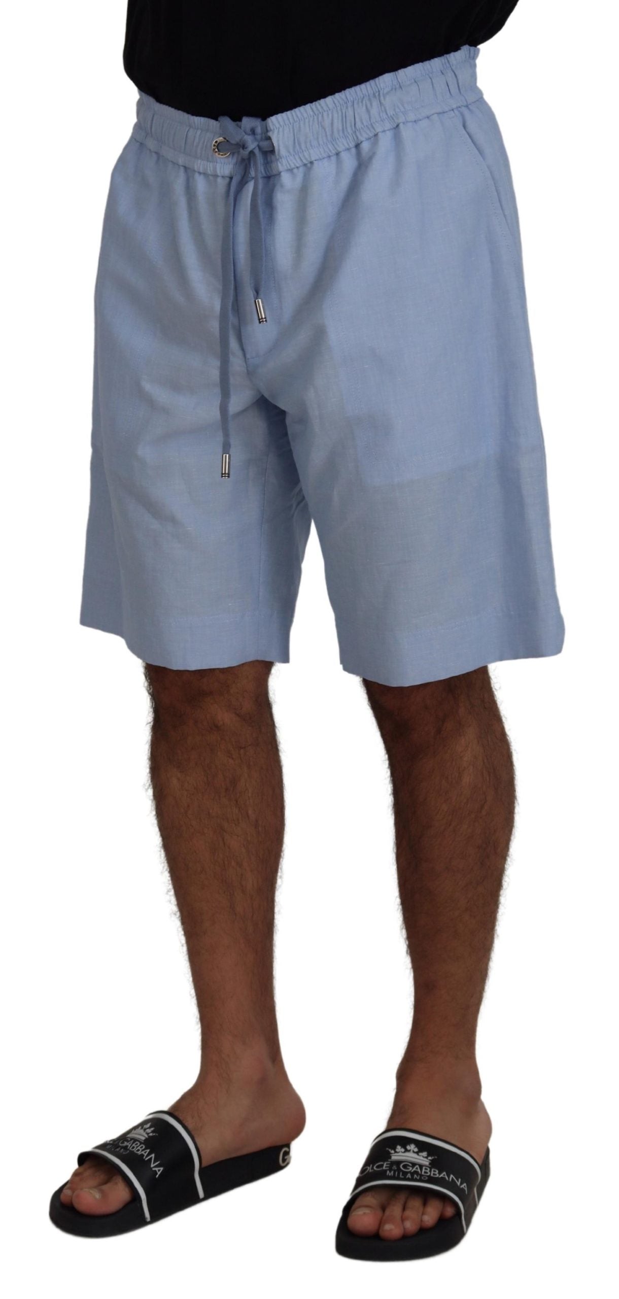 Dolce & Gabbana Light Blue Bermuda Mid Waist Casual Shorts