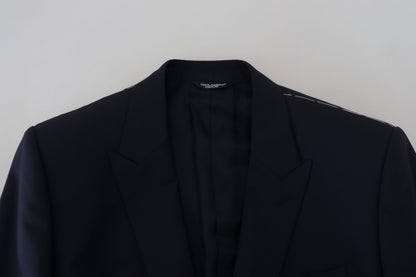 Dolce & Gabbana Elegant Navy Wool Blend Martini Blazer