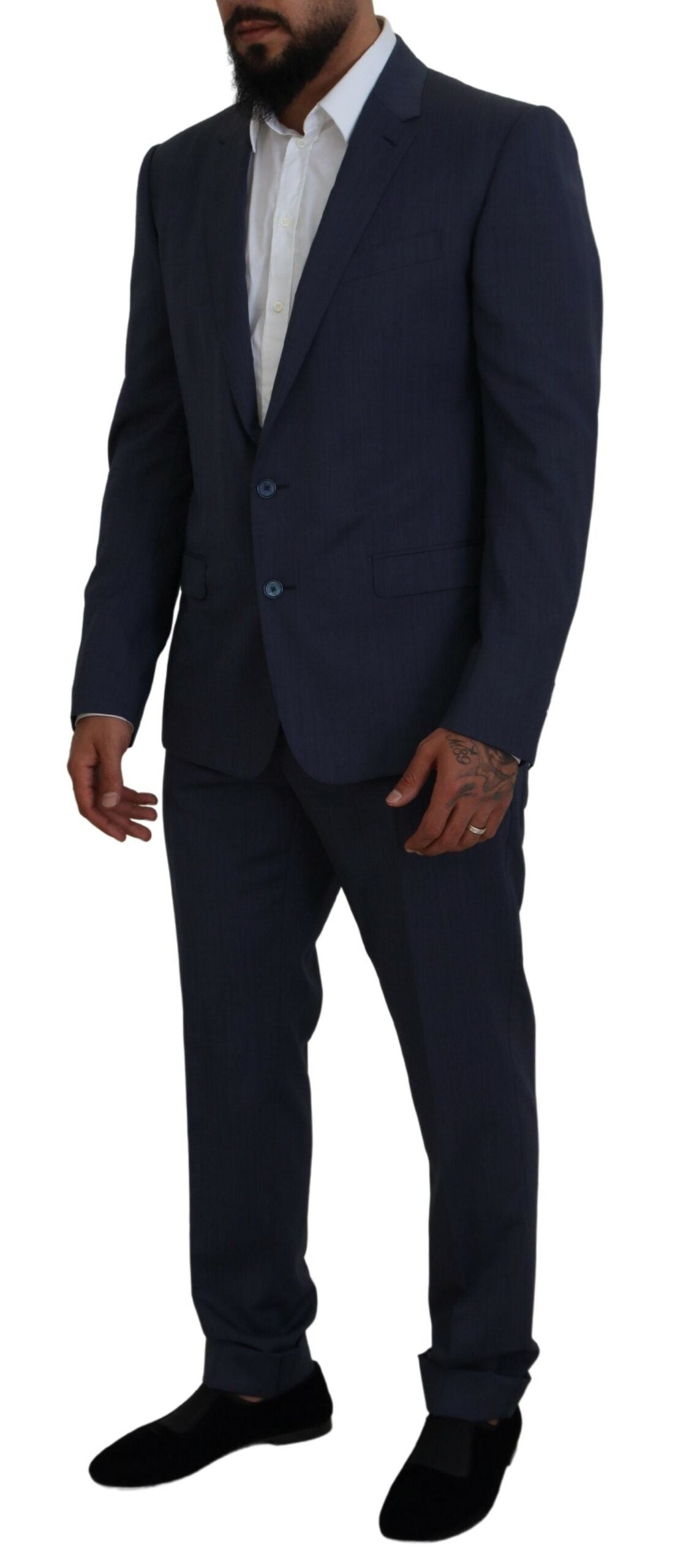 Dolce & Gabbana Blue Wool MARTINI 2 Piece Slim Fit Suit