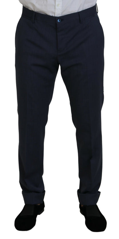 Dolce & Gabbana Blue Wool MARTINI 2 Piece Slim Fit Suit